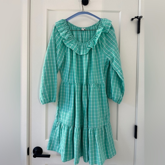Jcrew Plaid Dress with Ruffle Collar - Picture 1 of 5